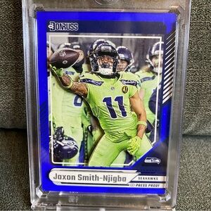 Custom 3D Floater - Jaxon Smith-Njibga Donruss Blue Seattle Seahawks card